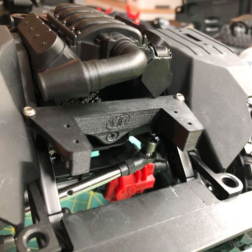 Download STL file SCX10 III Front External Spool Servo Winch Mount ・ Cults